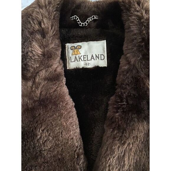 Vintage Lakeland Camel Tan Wool Blend Faux Sherpa Collar Lined Rancher Jacket 42 - Picture 12 of 12